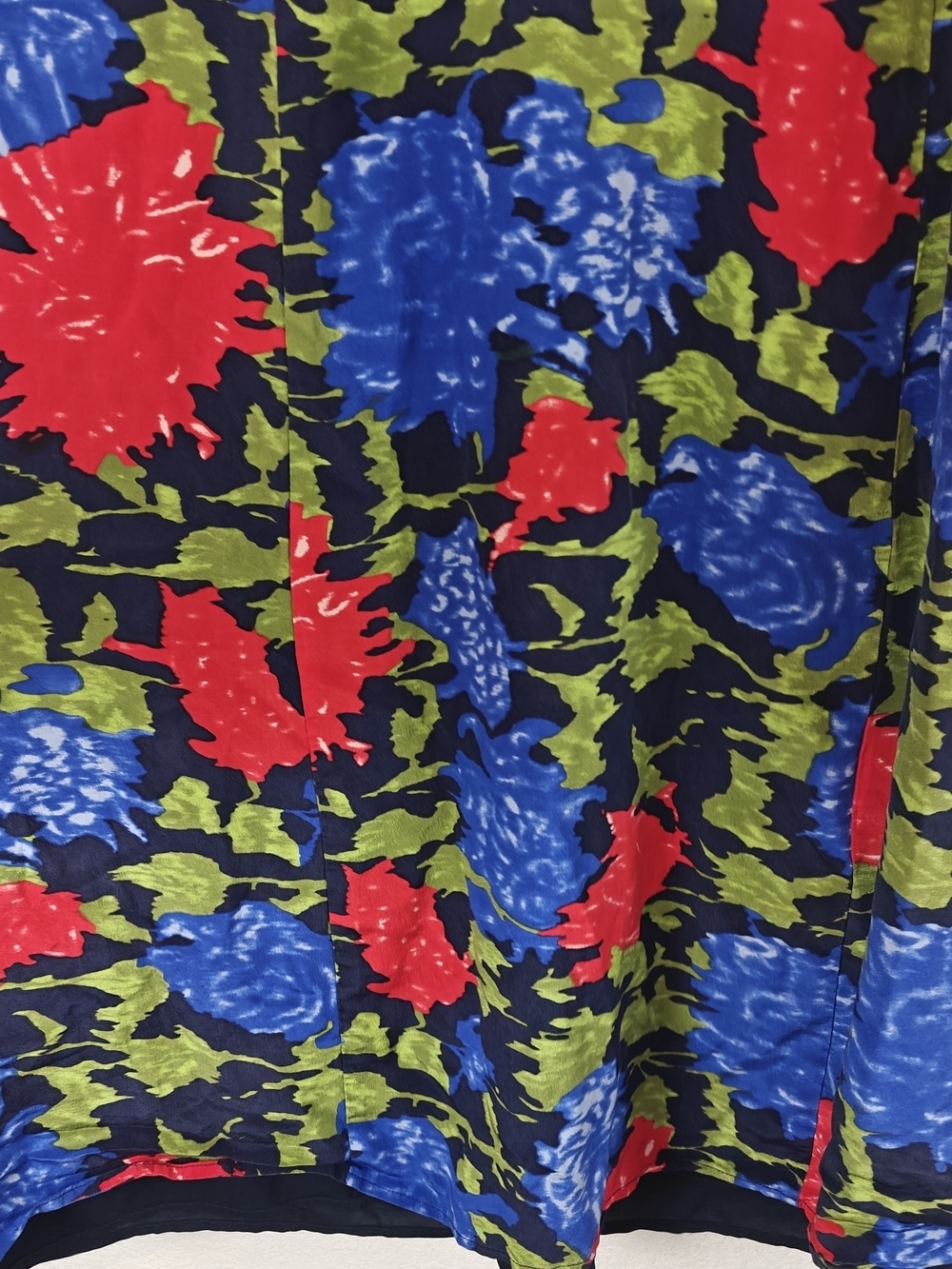 J. Peterman Silk Midi Dress Bold Floral Keyhole Neck 3/4 Sleeve Sz 16 Statement - Picture 7 of 15